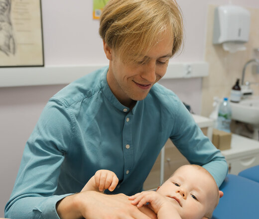Pediatric osteopathy — working with an infant